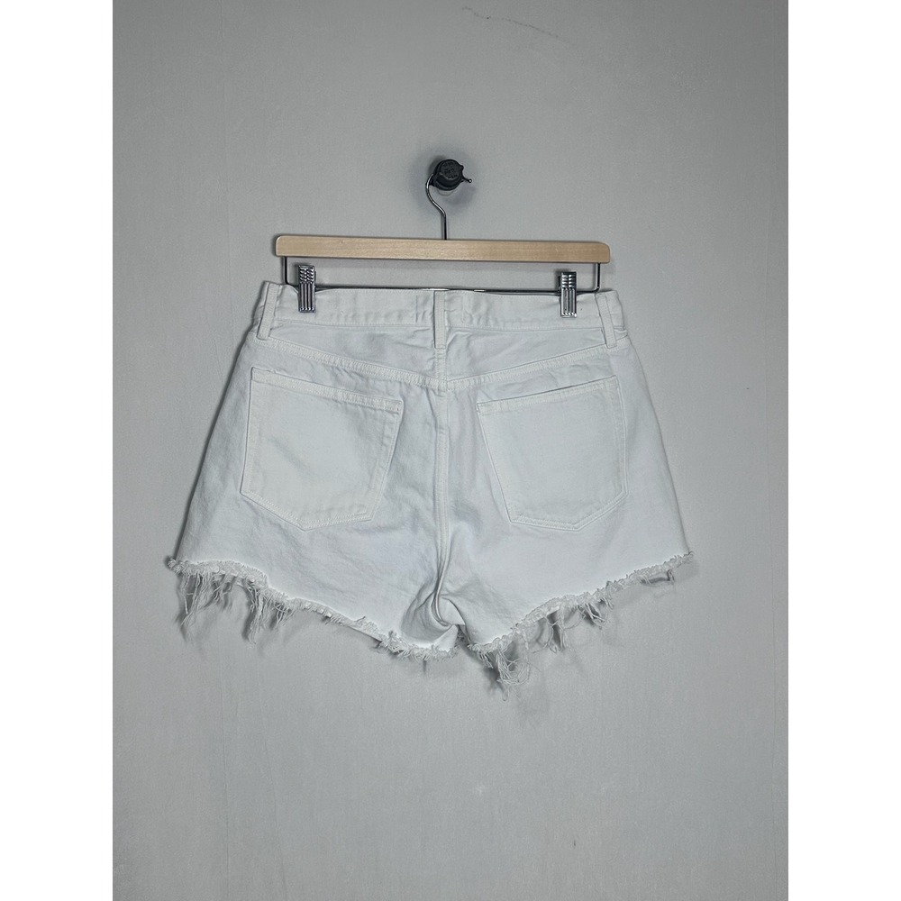 Frame Le Grand Stretch High Rise Denim Shorts Blanc Soho White Size 29 - Picture 4 of 6